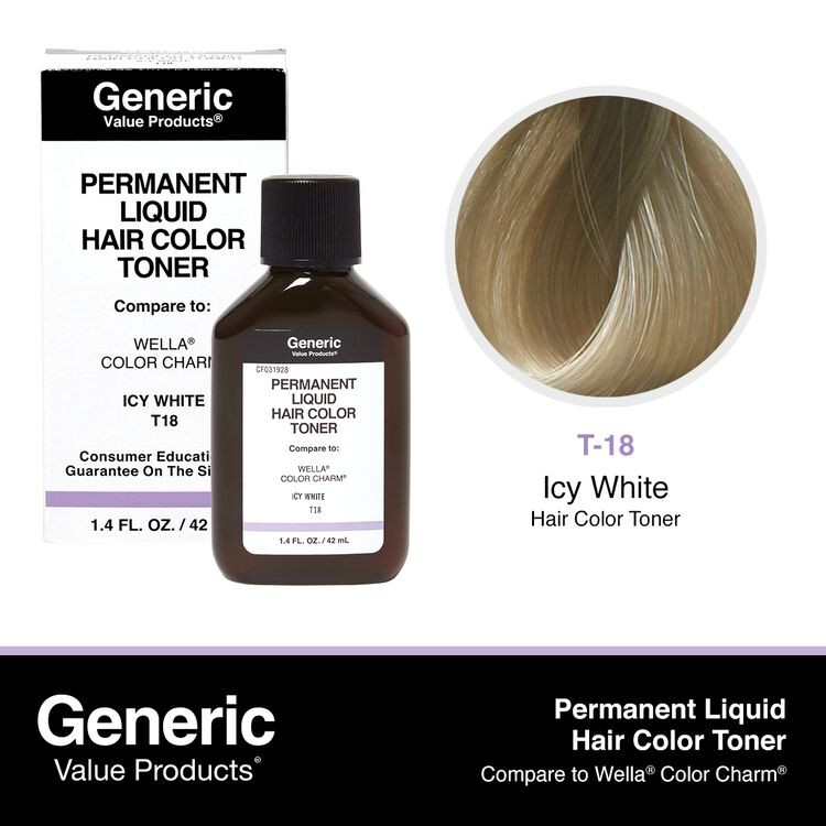 T18 Icy White Permanent Liquid Hair Color Toner Compare to Wella® ColorCharm® | Sally Beauty