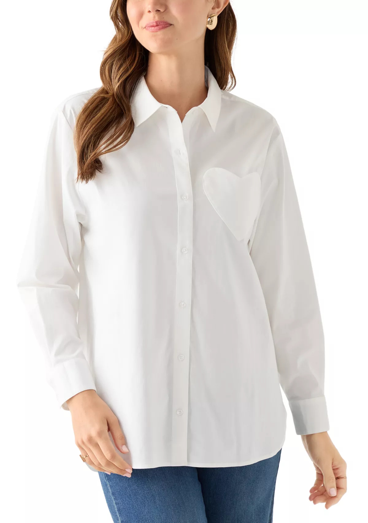 Crown & Ivy™Women's Heart Embellished Tunic Top | Belk