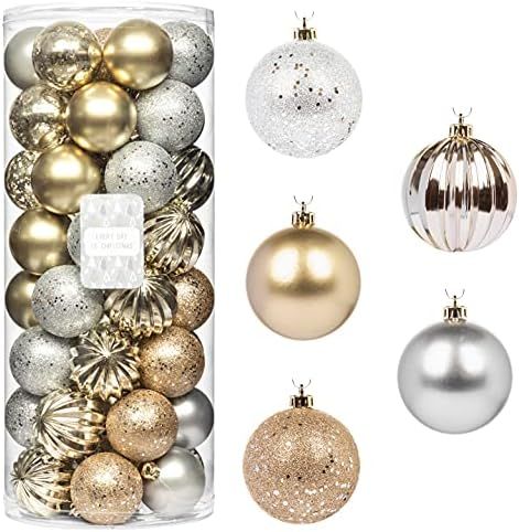 Every Day is Christmas 50ct 57mm/2.24" Christmas Ornaments, Shatterproof Christmas Tree Ornaments... | Amazon (US)