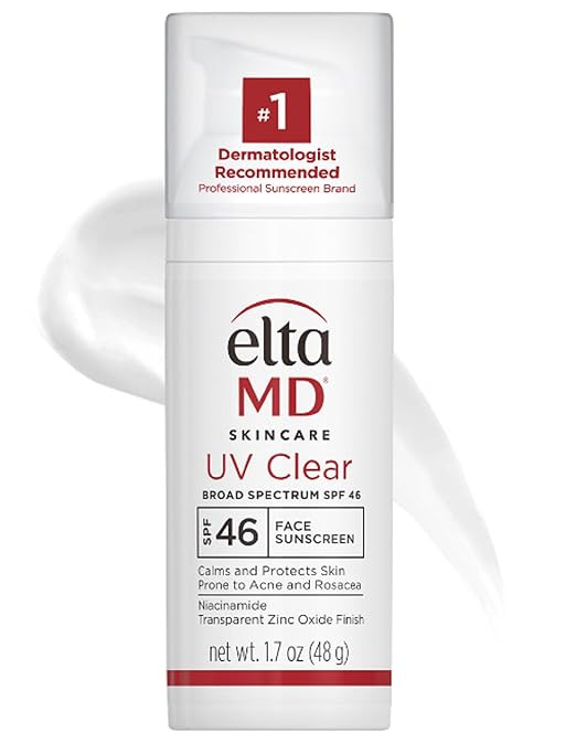 EltaMD UV Clear Face Sunscreen, SPF 46 Oil Free Sunscreen with Zinc Oxide, Protects and Calms Sen... | Amazon (US)
