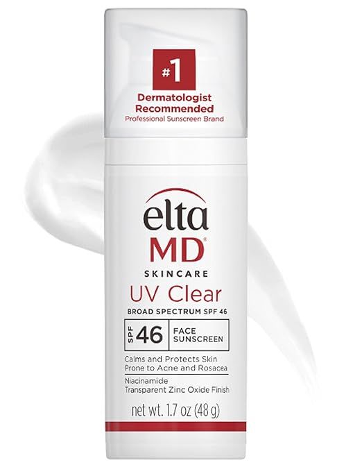 EltaMD UV Clear Face Sunscreen, SPF 46 Sunscreen with Zinc Oxide, Calms Sensitive and Acne-Prone ... | Amazon (US)