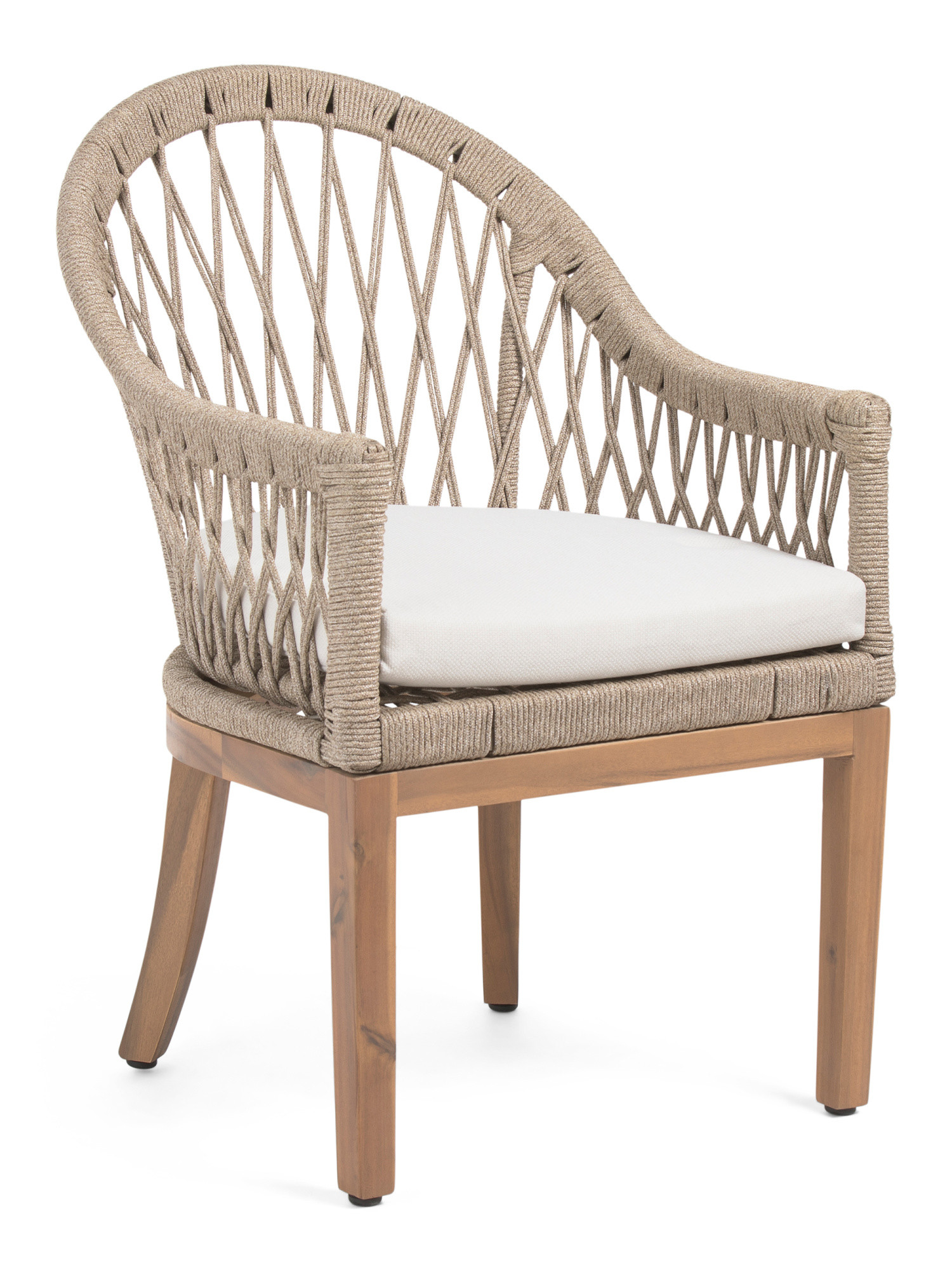 23x36 Outdoor Teak And Rope Dining Chair | TJ Maxx