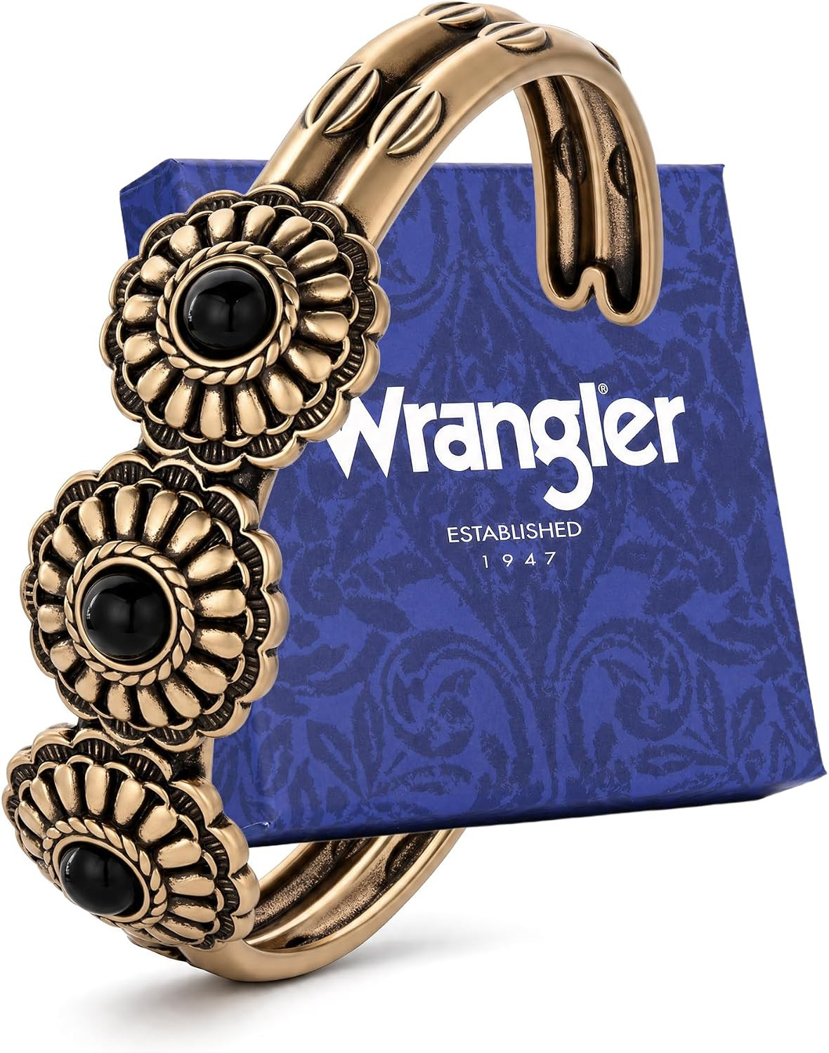 Montana West Wrangler Western Turquoise Flower Open Cuff Bracelet for Women | Amazon (US)
