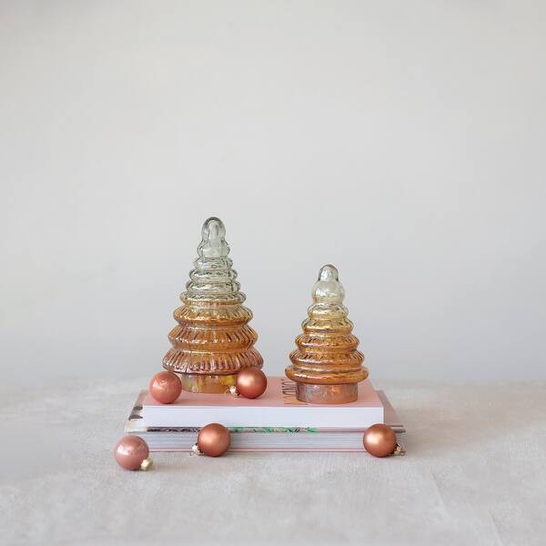 Embossed Two-Tone Mercury Glass Tree - 4.3"L x 4.3"W x 7.9"H - Bed Bath & Beyond - 38995733 | Bed Bath & Beyond