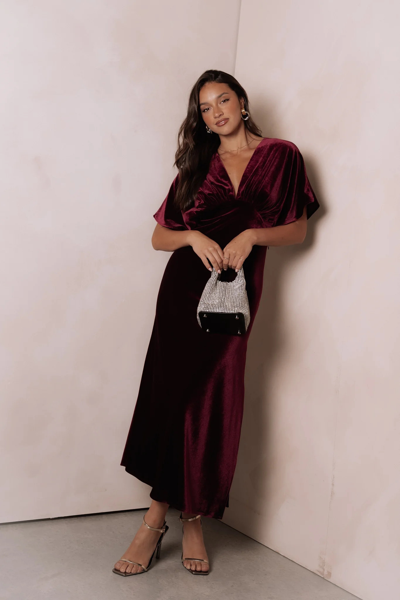 Ricki Velvet Maxi Dress - Wine | Petal & Pup (US)
