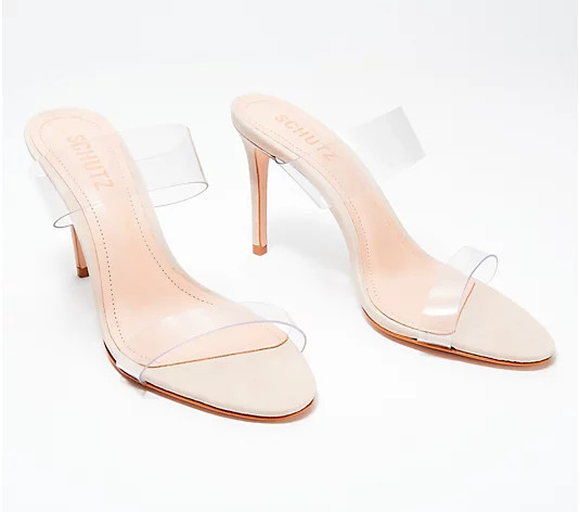 Schutz Leather Heeled Sandals - Ariella - QVC.com | QVC