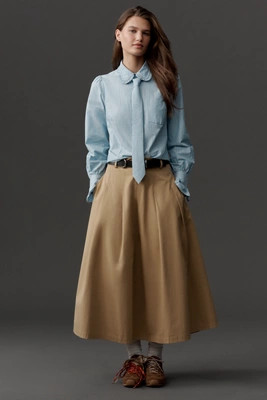 Maeve Necktie Oxford Buttondown Shirt | Anthropologie (US)