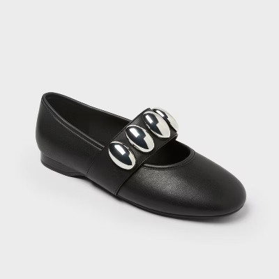 Women’s Genevieve Oversized Dome Stud Mary Jane Flats with Memory Foam Insole – A New day™ ... | Target
