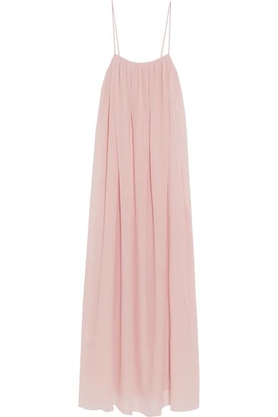 Carmel plissé cotton and silk-blend voile maxi dress | NET-A-PORTER (US)