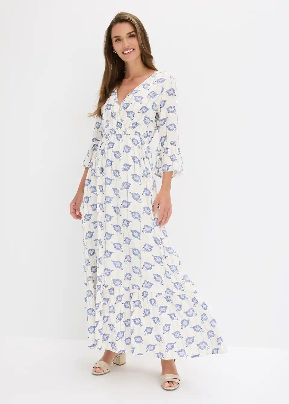 Maxikleid aus strukturierter Viskose mit Glitzereffekt | Bonprix DE