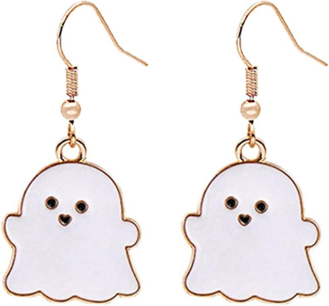 Happy Ghost Halloween Earrings for Women Girls Cute Statement Dangle Earrings with Stainless Stee... | Amazon (US)