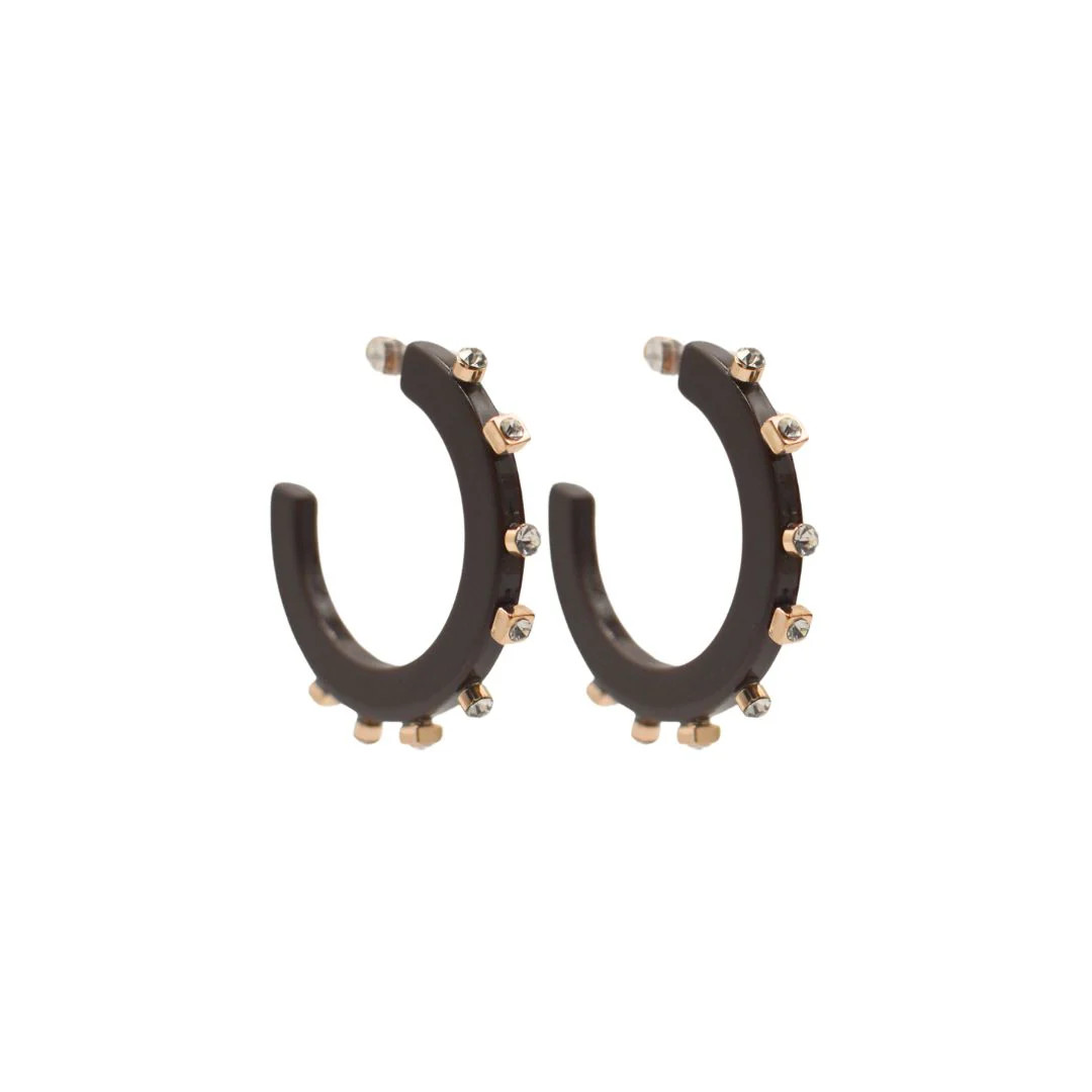 City Girl Jewel Hoop - Mocha Brown | Smith and Co. Jewel Design