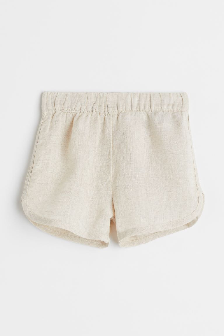 Baby Exclusive. Shorts in airy linen with soft, covered elastic at waistband for a comfortable fi... | H&M (US + CA)