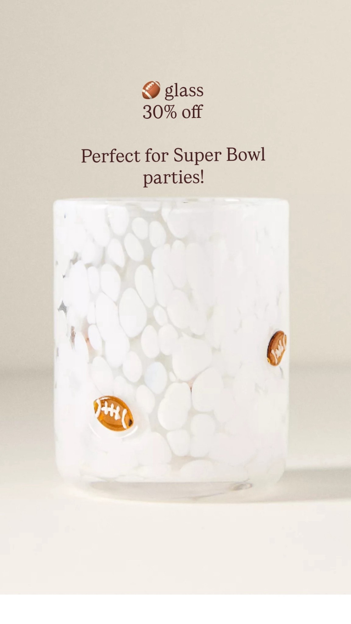 Football glass
Super Bowl party essentials
Confetti icon glass
Comes in other colors 


#LTKHome #LTKSaleAlert #LTKdayinmylife