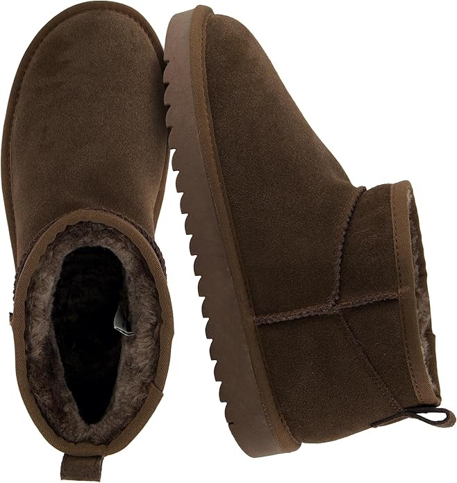 CUSHIONAIRE Hip 2 Genuine Suede Ankle Boots for Women, Cozy Faux Shearling Lining Pull On Winter ... | Amazon (US)