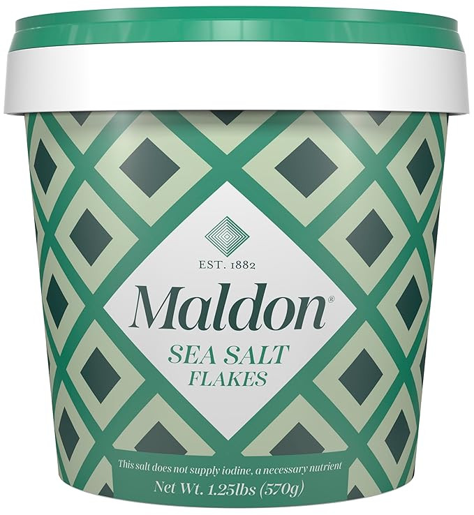 Maldon Salt, Sea Salt Flakes, 20 oz (570 g), Resealable Tub, Kosher, Natural, Handcrafted, Gourme... | Amazon (US)