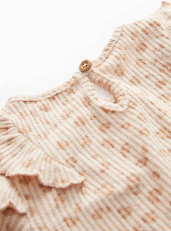 Animal Printed Soft Knit Ribbed Top & Leggings  6-9 months | Tu Clothing