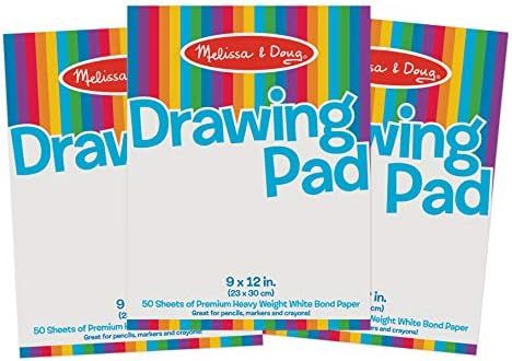 Melissa & Doug Drawing Paper Pad (9 x 12 inches) - 50 Sheets, 3-Pack | Amazon (US)