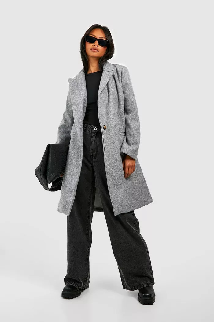 Tailored Wool Look Coat | boohoo (US & Canada)