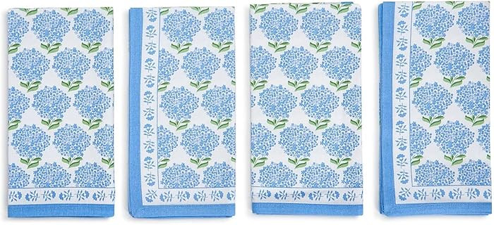 Two's Company Hydrangea Set of 4 Napkins - Cotton | Amazon (US)