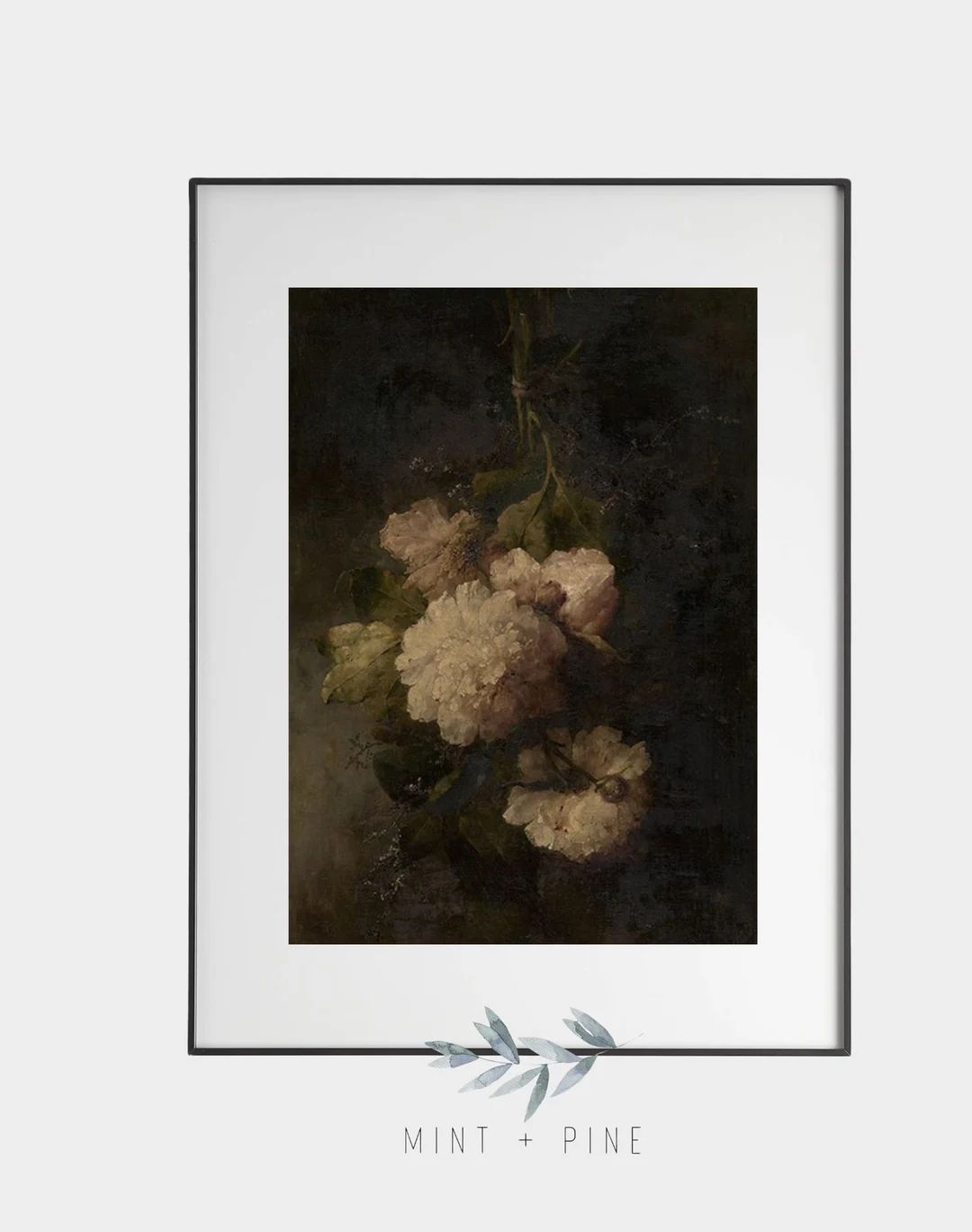 Vintage Flowers Art | Antique Flowers Painting | Vintage Wall Art | Printable Digital Art | Mint ... | Etsy (US)
