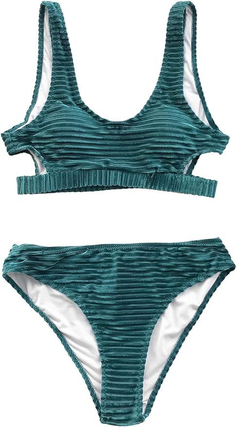 CUPSHE Women's Bikini Swimsuit Cutout Low Waist Two Piece Bathing Suit | Amazon (US)