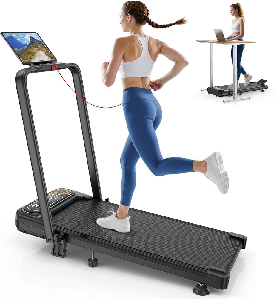 Foldable Treadmill with 12% Incline, Upgrade 3.5HP Low Noise Walking Pad Treadmill with Handle Ba... | Amazon (US)