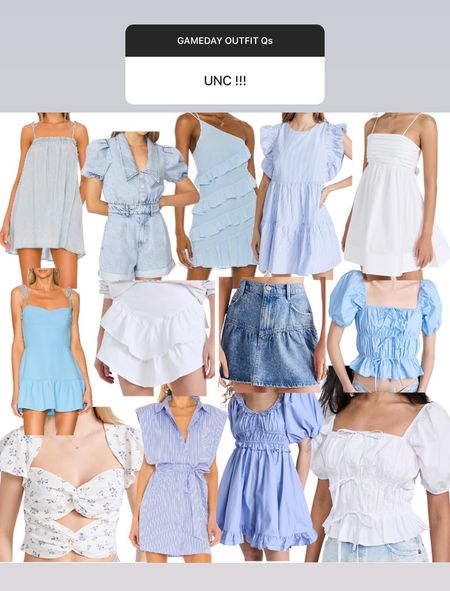 UNC game day outfits 🤍

// blue and white outfits, Carolina blue, football season, college game day outfits, college outfits

#LTKU #LTKSeasonal #LTKunder100