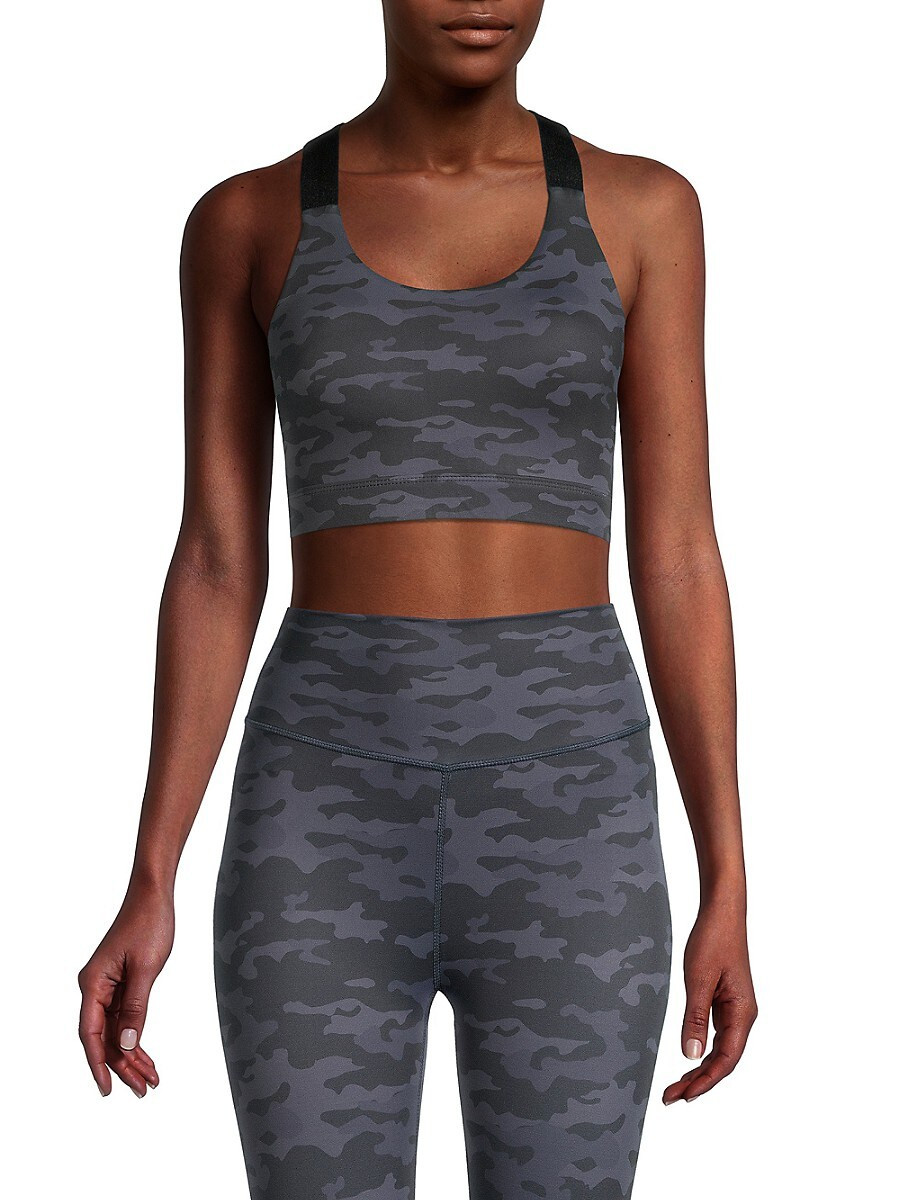 All Fenix Women's Camo Racerback Sports Bra - Navy - Size S | Saks Fifth Avenue OFF 5TH