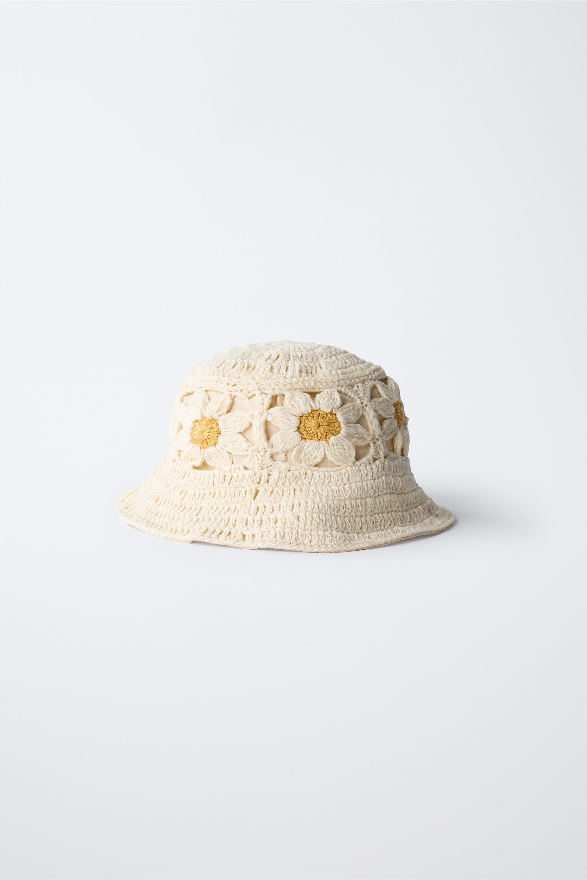 CROCHET FLORAL BUCKET HAT | Zara US