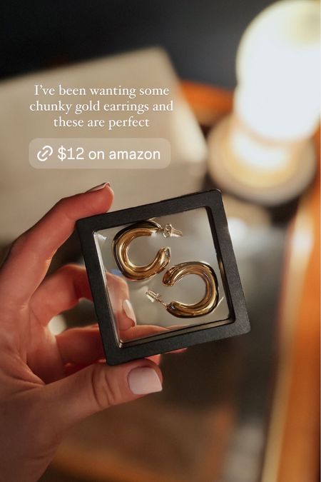 Chunky gold hoop earrings from amazon, only $12!
Amazon finds 

#LTKfindsunder50