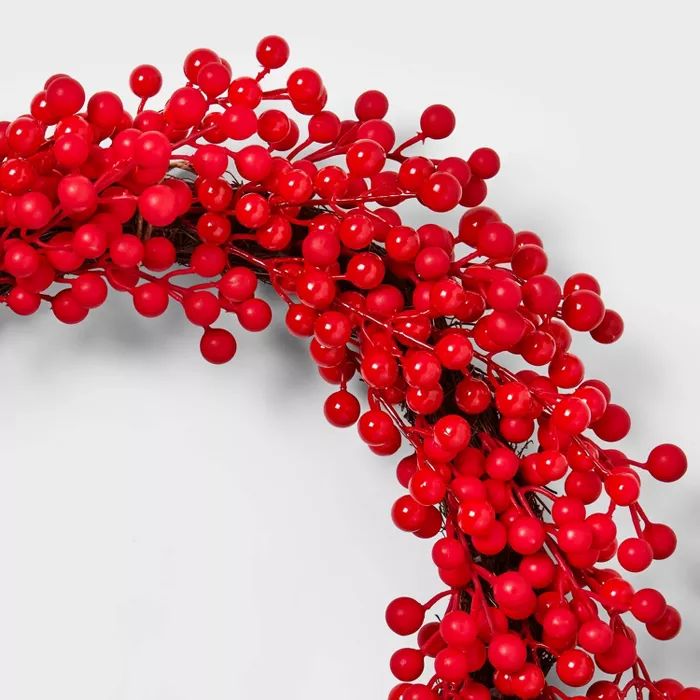 22in Unlit Red Berry Artificial Christmas Wreath - Wondershop™ | Target