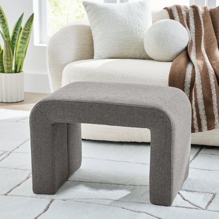Better Homes & Gardens Juliet Waterfall Boucle Ottoman, Fossil | Walmart (US)
