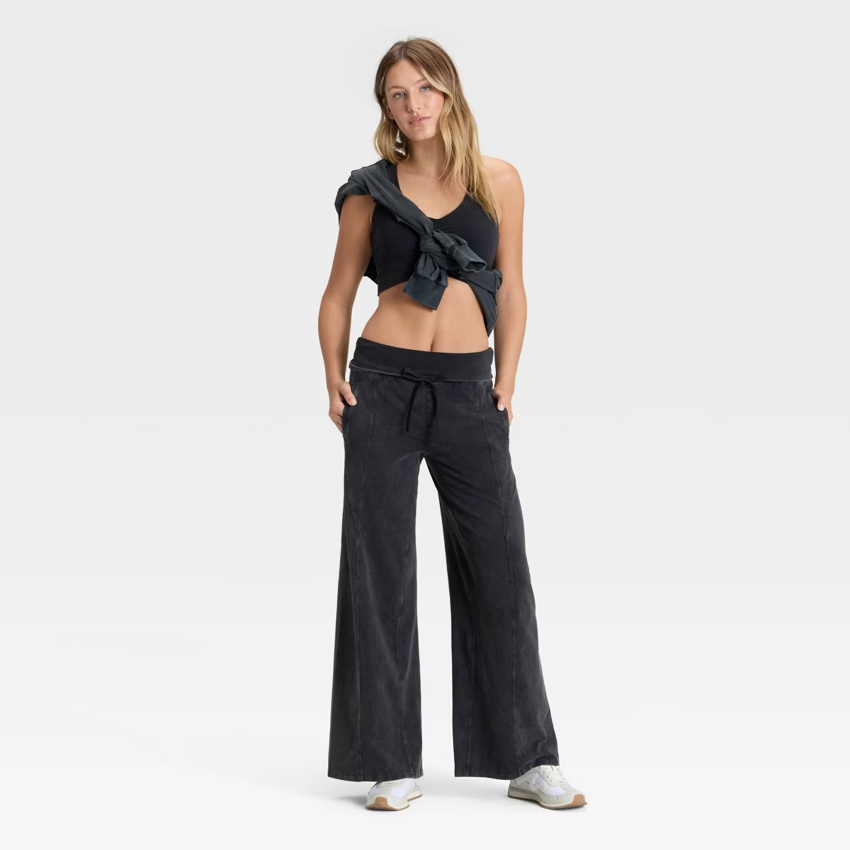 Women's Mid-Rise Foldover Wide Leg Pants - JoyLab™ | Target