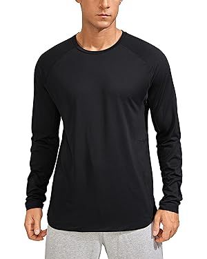 CRZ YOGA Men's Long Sleeve Shirts Lightweight Running Workout Shirts Moisture Wicking Quick Dry T... | Amazon (US)