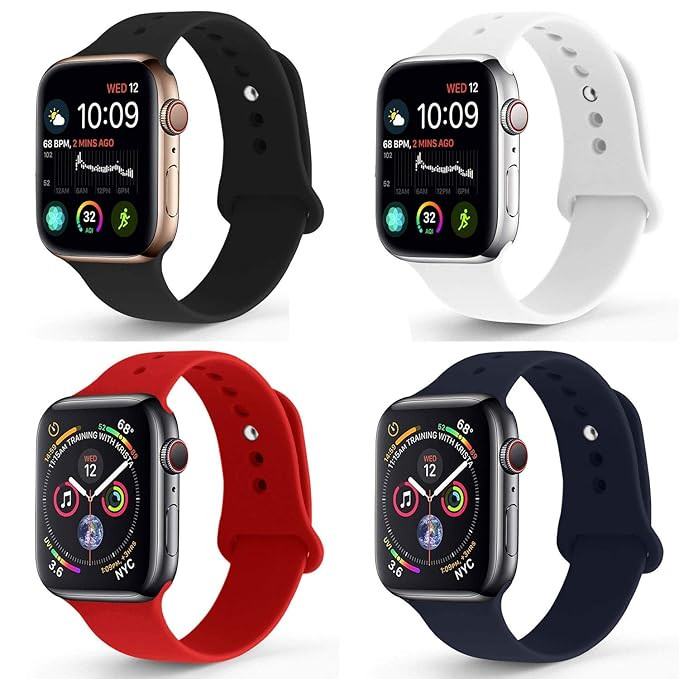 NUKELOLO Sport Band Compatible with Apple Watch 38MM 40MM 42MM 44MM,Soft Silicone Replacement Str... | Amazon (US)