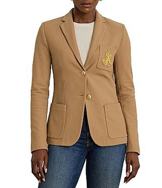 Lauren Ralph Lauren Jacquard Notch Lapel Long Sleeve Blazer - L | Dillard's