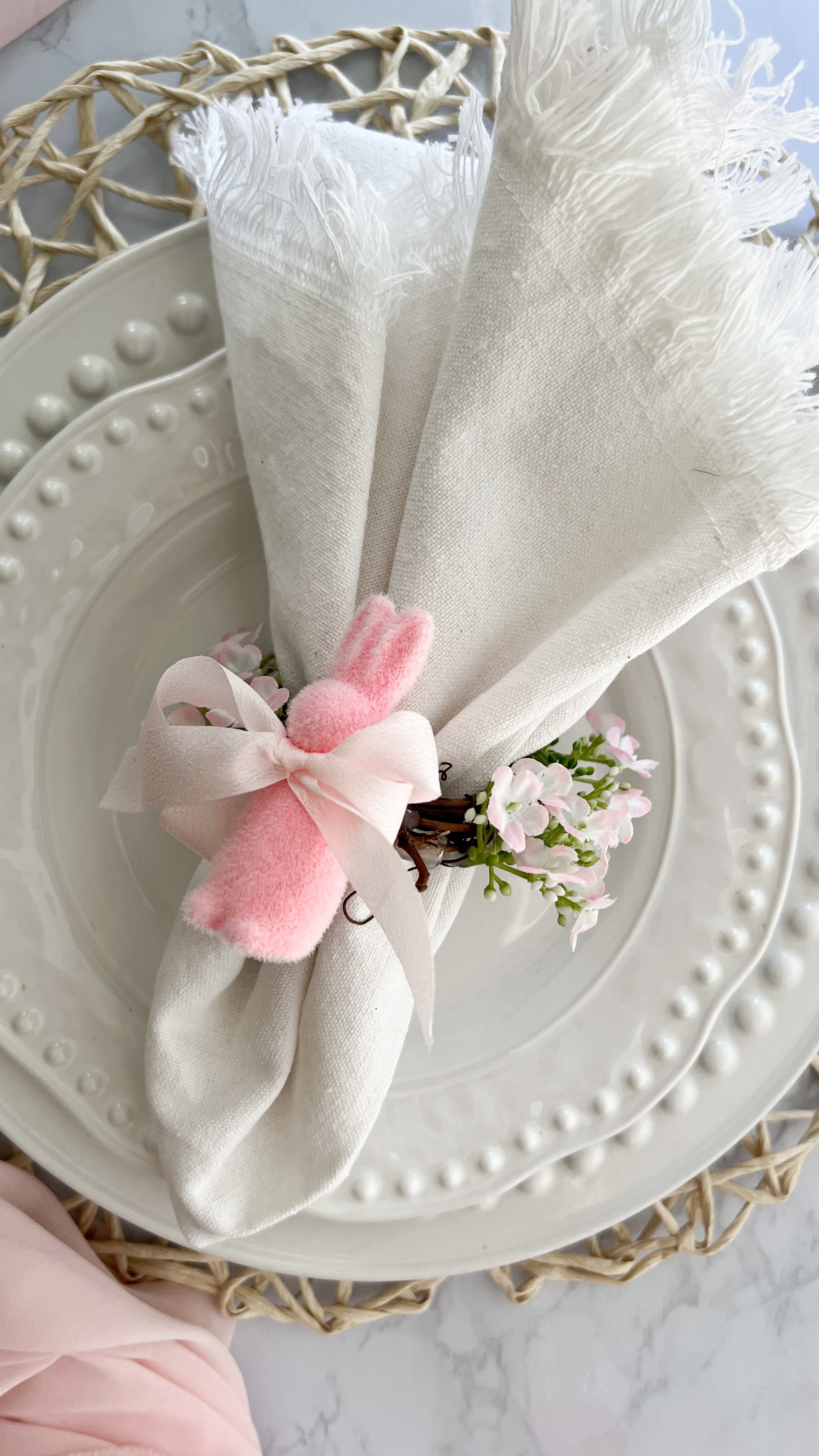 Flocked Bunny Napkin Rings! 🐰 

I love an excuse to make napkin rings because it’s a small detail that can spruce up your seasonal tablescapes. Plus, I was determined to make something out of these adorable tiny flocked bunnies! 😆 

#LTKHome #LTKParties #LTKSeasonal