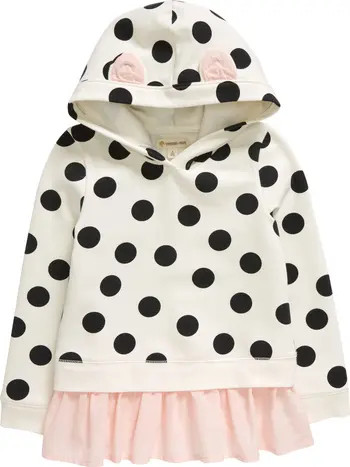 Animal Ear Ruffle Hem Hoodie | Nordstrom