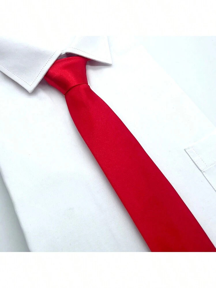 1pc Solid Color 1.97in Width Narrow Casual Halloween Cosplay Necktie | SHEIN