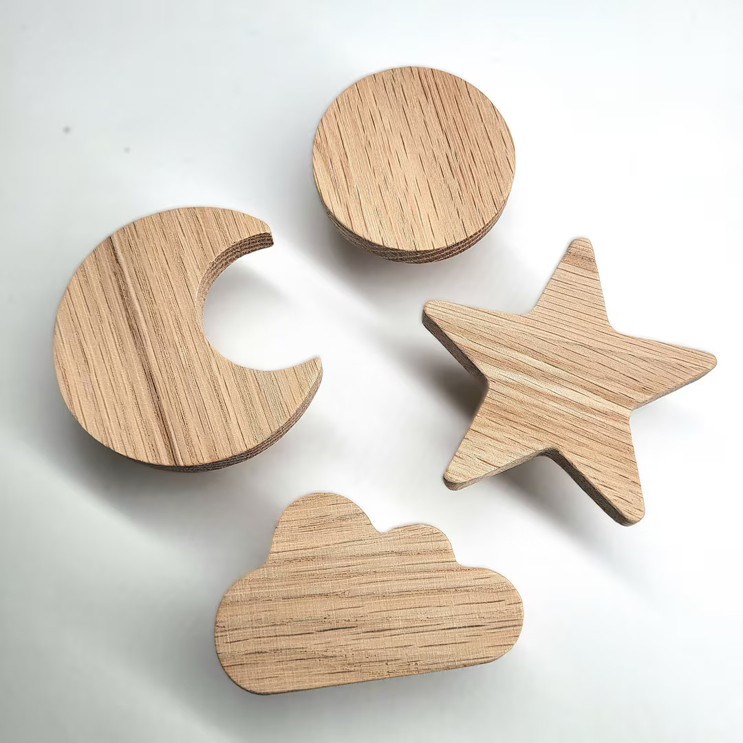 Wall Hook Made of Untreated Oak Wood sun Moon Star Cloud Coat Hook Wardrobe Bedroom Bathroom Chil... | Etsy (US)