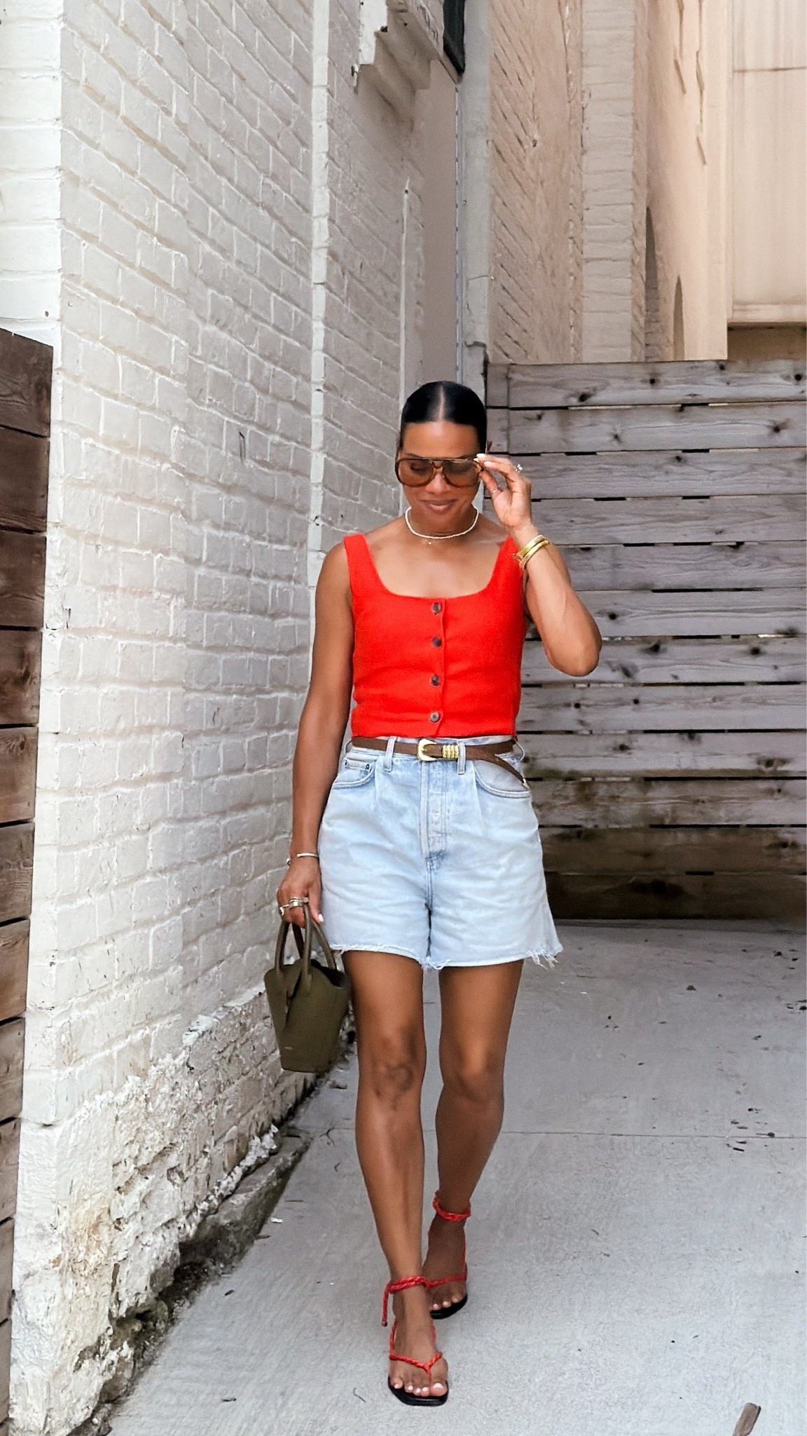My outfit from this weekend!❤️ 

My top is TTS and looks good with jeans, shorts, and there’s a matching skirt! Both are on sale!

#LTKootd #LTKOver40 #LTKSeasonal