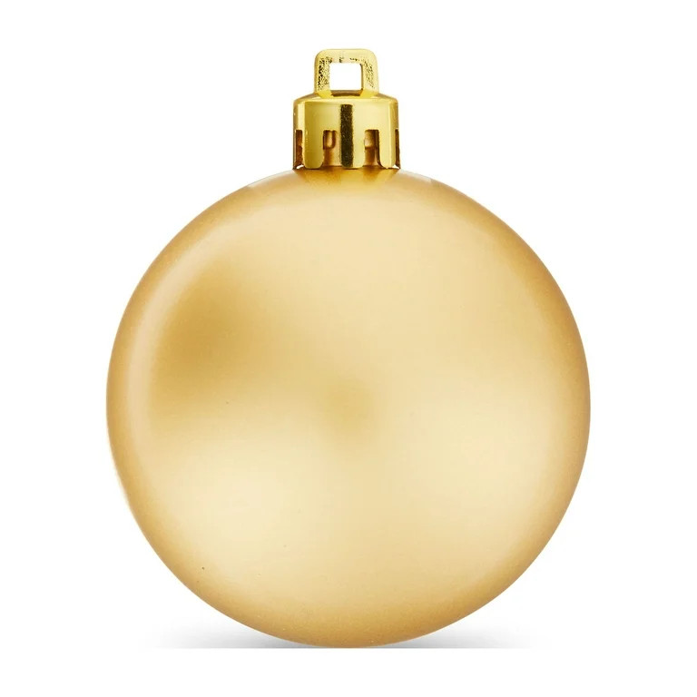 60mm Metallic Gold Round Shatterproof Ball Ornament, 26 Count, by Holiday Time | Walmart (US)