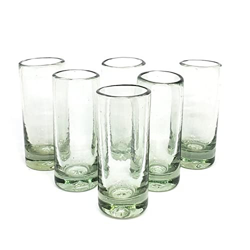 MexHandcraft Clear 2 oz Tequila Shot Glasses (set of 6), Recycled Glass, Lead-free, Toxin-Free (Shot) | Amazon (US)