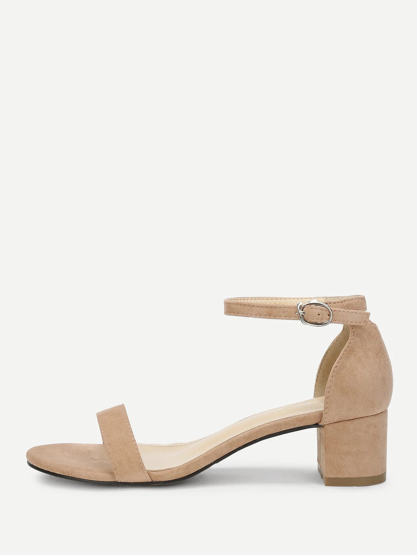 Ankle Strap Two Part Block-Heel Sandals | SHEIN