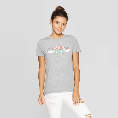 Women's Friends Central Perk Short Sleeve Graphic T-Shirt (Juniors') - Heather Gray | Target