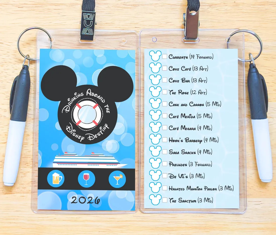 Cruise Line DCL Bar Crawl Passport Lanyard - Drink Aboard the Dream, Fantasy, Wonder, Magic, Wish... | Etsy (US)