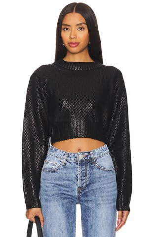 Elaine Metallic Sweater in Black Metallic | Revolve Clothing (Global)
