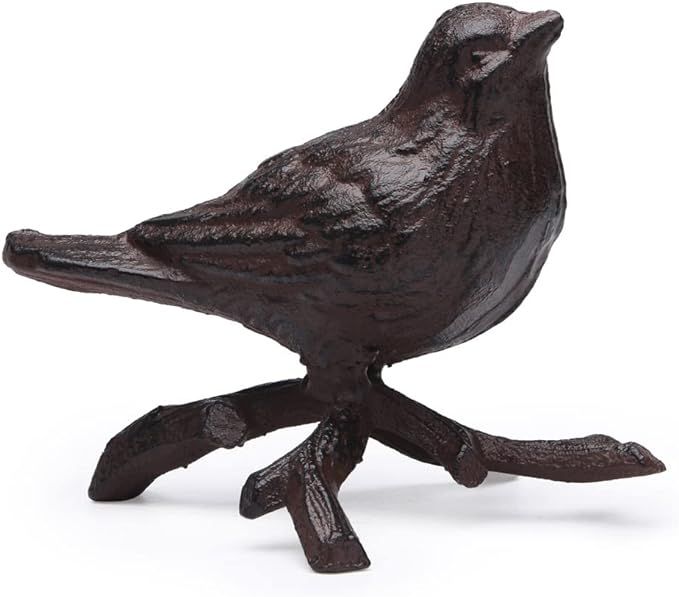 Rustic Cast Iron Bird with Branches Statue Antique Garden Farmhouse Decoration Home Desk Figurine... | Amazon (US)