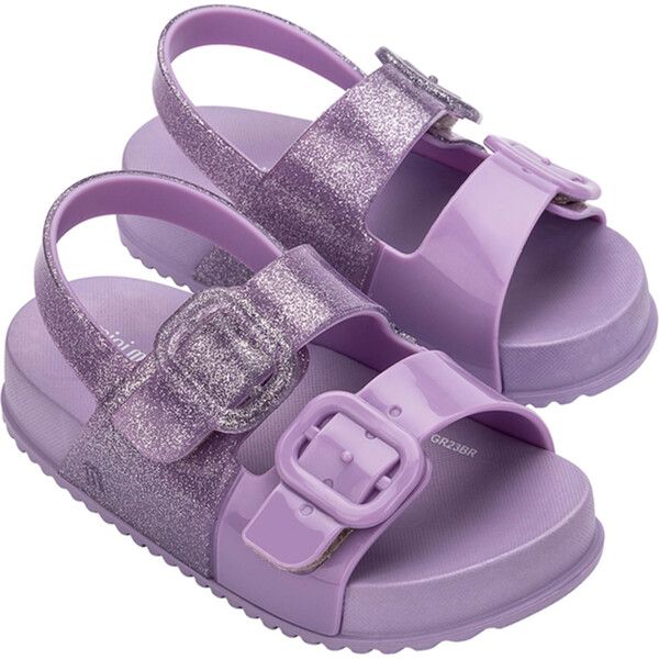 Baby Cozy Double Strap Sandals, Lilac Glitter | Maisonette